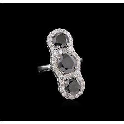 7.38ctw Fancy Black Diamond Ring - 14KT White Gold