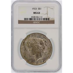 1923 NGC MS63 Peace Silver Dollar