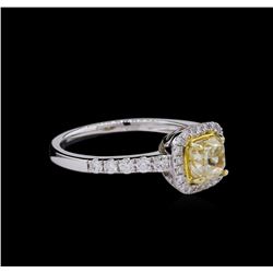 14KT White Gold 1.05ct SI1/Light Yellow Diamond Ring