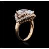Image 3 : 14KT Rose Gold 6.39ct Aquamarine and Diamond Ring
