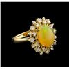Image 1 : 2.70ct Opal and Diamond Ring - 14KT Yellow Gold