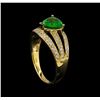 Image 4 : 1.17ct Tsavorite and Diamond Ring - 14KT Yellow Gold