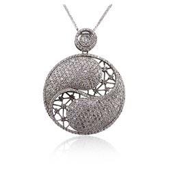 14KT White Gold 3.88ctw Diamond Pendant With Chain