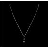 Image 2 : 14KT White Gold Diamond Pendant With Chain
