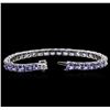 Image 3 : 14KT White Gold 13.13ctw Tanzanite and Diamond Bracelet