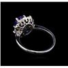 Image 3 : 2.55ct Tanzanite, Sapphire and Diamond Ring - 14KT White Gold