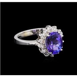 2.55ct Tanzanite and Diamond Ring - 14KT White Gold