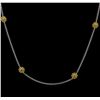 Image 1 : James Kurk 0.12ctw Black Diamond Necklace - 14KT Two-Tone Gold