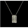 Image 1 : 1.00ctw Diamond Pendant With Chain - 14KT White Gold