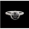 Image 2 : 2.84ctw Black Diamond Ring - 14KT White Gold