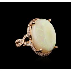 14KT Rose Gold 12.94ct Opal and Diamond Ring