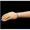 Image 4 : 5.87ctw Tanzanite and Diamond Bracelet - 14KT White Gold