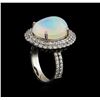 Image 4 : 10.20ct Opal and Diamond Ring - 14KT White Gold
