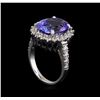 Image 4 : 7.02ct Tanzanite and Diamond Ring - 14KT White Gold