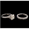 Image 3 : GIA Cert 3.75ctw Diamond Ring and Wedding Band - 18KT White Gold and Platinum
