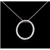 Image 2 : 0.62ctw Diamond Pendant With Chain - 14KT White Gold