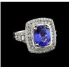 Image 1 : 3.86ct Tanzanite and Diamond Ring - 14KT White Gold