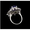 Image 3 : 5.73ct Tanzanite and Diamond Ring - 14KT White Gold