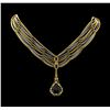 Image 1 : 18.93ctw Onyx and Diamond Necklace - 18KT Yellow and White Gold
