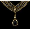 Image 2 : 18.93ctw Onyx and Diamond Necklace - 18KT Yellow and White Gold