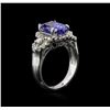 Image 3 : 14KT White Gold 2.98ct Tanzanite and Diamond Ring