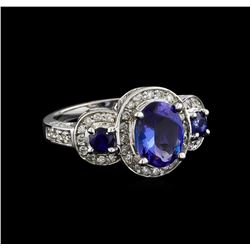 2.11ct Tanzanite and Diamond Ring - 14KT White Gold