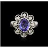 Image 2 : 1.73ct Tanzanite and Diamond Ring - 14KT White Gold