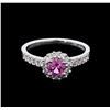 Image 2 : 0.59ct Pink Sapphire and Diamond Ring - 14KT White Gold