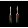 Image 1 : 4.79ctw Bi-Color Tourmaline and Diamond Earrings - 14KT Rose Gold