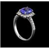 Image 4 : 2.33ct Tanzanite and Diamond Ring - 14KT White Gold