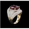 Image 3 : 7.97ct Ruby and Diamond Ring - 14KT Yellow Gold