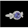 Image 1 : 14KT White Gold 1.25ct Tanzanite and Diamond Ring