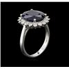 Image 3 : 5.28ct Sapphire and Diamond Ring - 14KT White Gold