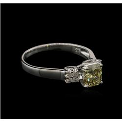 1.21ctw Fancy Greenish Yellow Diamond Ring - 14KT White Gold