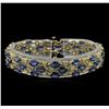 Image 1 : 37.44ctw Blue Sapphire and Diamond Bracelet - 14KT Yellow Gold