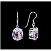 Image 2 : Crayola 15.00ctw Pink Amethyst Earrings - 14K White Gold