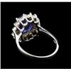 Image 2 : 3.47ct Tanzanite and Diamond Ring - 14KT White Gold