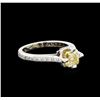 Image 1 : 1.82ctw Fancy Yellow Diamond Ring - 14KT White Gold