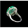Image 3 : GIA Cert 13.76ct Emerald and Diamond Ring - 14KT White Gold