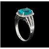 Image 4 : 3.20ct Apatite and Diamond Ring - 14KT White Gold