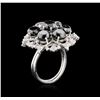 Image 3 : 10.51ctw Black Diamond Ring - 14KT White Gold