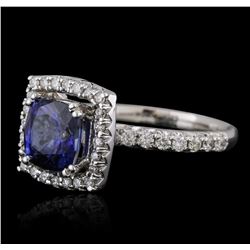 14KT White Gold 3.03ct Sapphire and Diamond Ring