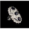 Image 1 : 14KT White Gold 3.54ctw Sapphire and Diamond Ring