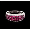 Image 2 : 1.03ctw Ruby and Diamond Ring - 14KT White Gold