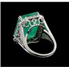 Image 3 : GIA Cert 22.51ct Emerald and Diamond Ring - 14KT White Gold
