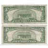 Image 2 : 1934 $5 Silver Certificate Currency Lot of 2