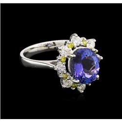 2.76ct Tanzanite and Diamond Ring - 14KT White Gold