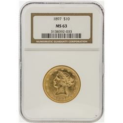 1897 NGC MS63 $10 Liberty Head Eagle Gold Coin