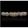 Image 2 : 14KT Yellow Gold 9.90ctw Tanzanite and Diamond Bracelet