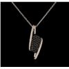 Image 1 : 1.54ctw Black Diamond Pendant With Chain - 18KT White Gold